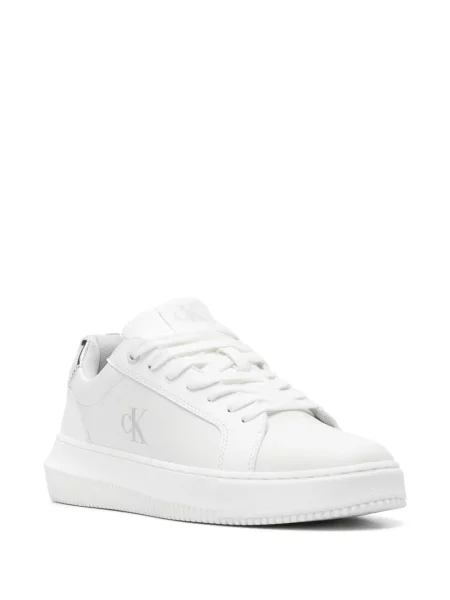 Sneakerși Calvin Klein Jeans din piele alb