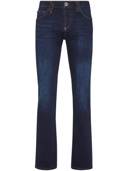 Traperice ravnih nogavica Philipp Plein niski struk plava