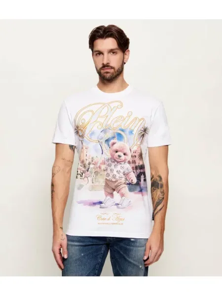 Philipp Plein Tricou Teddy Tennis alb
