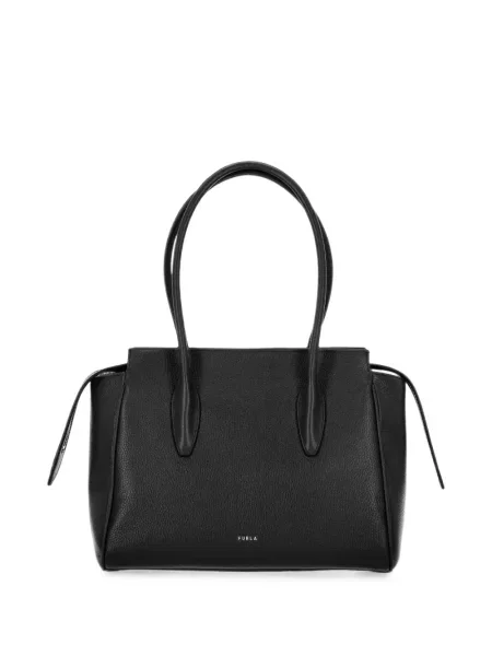 Δερμάτινη τσάντα Furla μαύρο