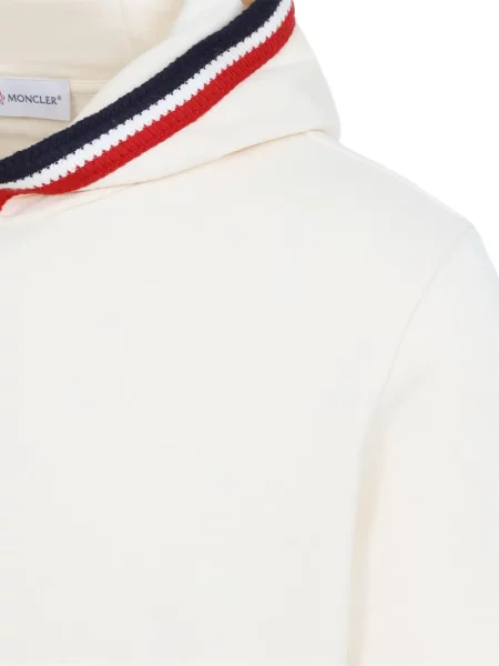 Hanorac cu glugă Moncler cu dungi alb