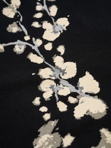 Palton Psophia cu model floral cu imagine negru