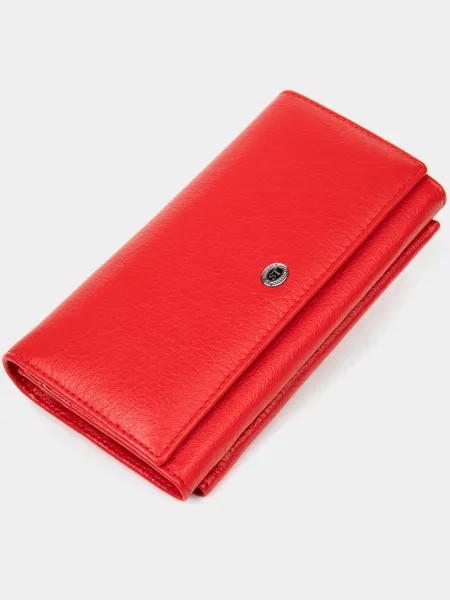 Кожаный кошелек St Leather Accessories красный