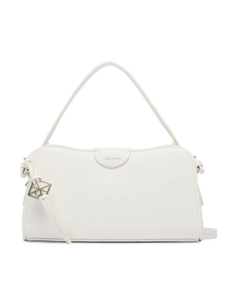 Calvin Klein Geantă Emblem Trio Top Handle Camera Ba alb