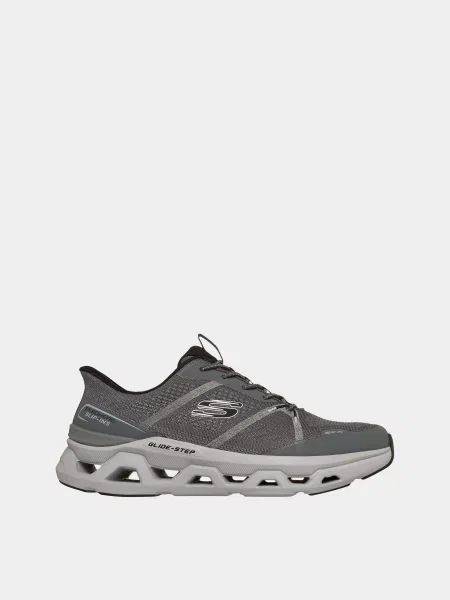 Кожаные повседневные кроссовки Skechers серые