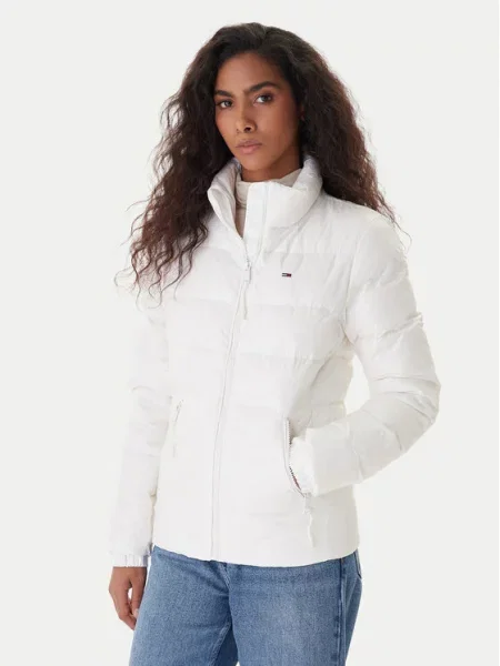 Vatovaná bunda Tommy Jeans bílá