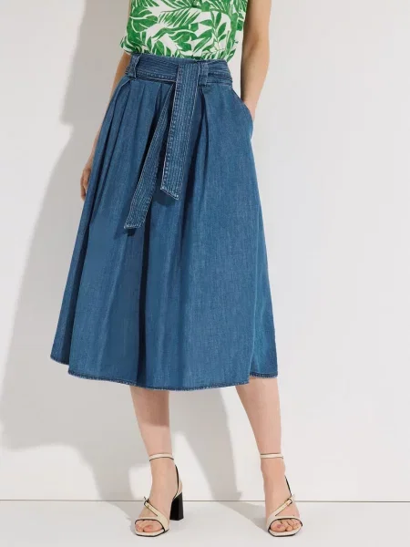 More & More spódnica midi o linii A Kobiety 34 niebieski