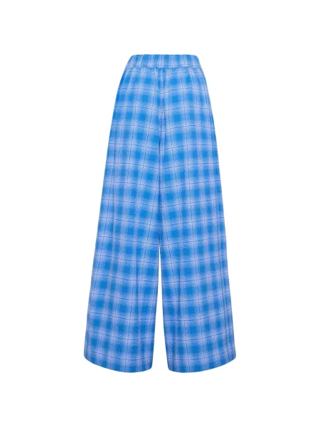 Pantaloni Cara Cara în carouri albastru
