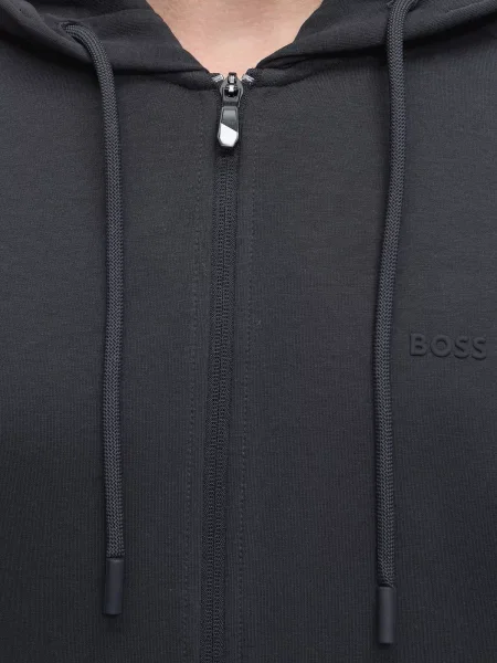 BOSS Tepláková bunda Saggy tmavomodrá