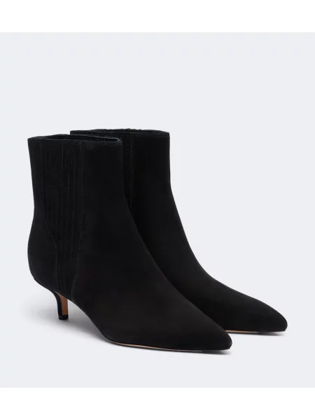 Cizme scurte Veronica Beard din piele de căprioară negru
