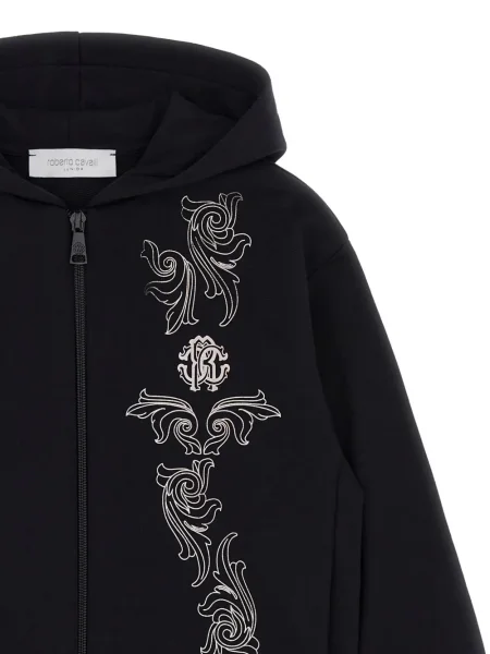 Bluza z kapturem dziecięca Roberto Cavalli czarna