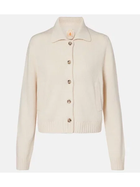 Cardigan Jardin Des Orangers de lână alb