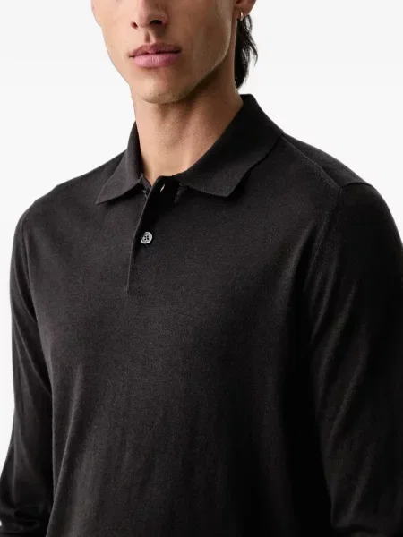Lung tricou polo Armani Exchange negru