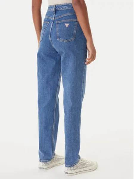 Guess Jeans hlače Mom Fit modra