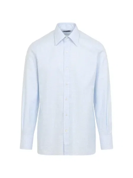 Kostkovaná košile Tom Ford modrá