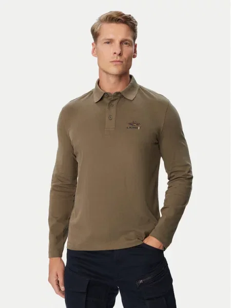 Aeronautica Militare Tricou polo închis verde