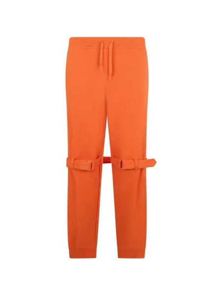 Pantaloni Moschino alergare cu bretele portocaliu