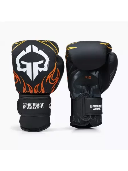 Rękawice bokserskie Ground Game Flames czarny