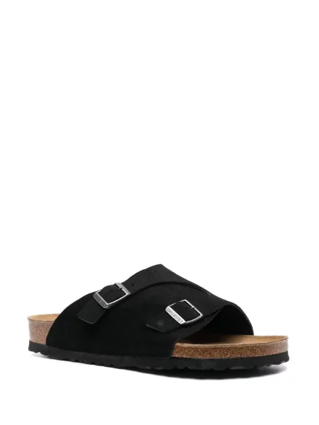 Zomšinės dirželis sandalai Birkenstock juoda