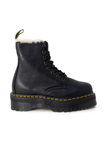 Workery Dr. Martens skórzane na platformie retro czarne