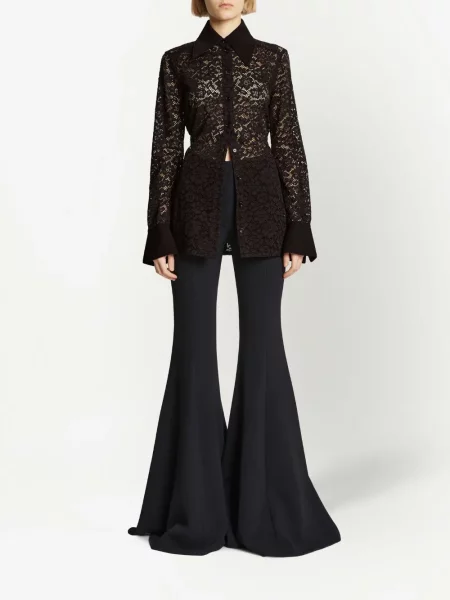 Cămașă Proenza Schouler cu model floral din dantelă negru