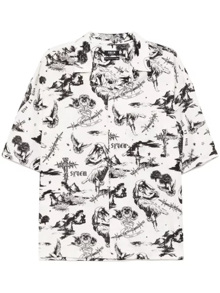 Риза Five Cm с принт бяло