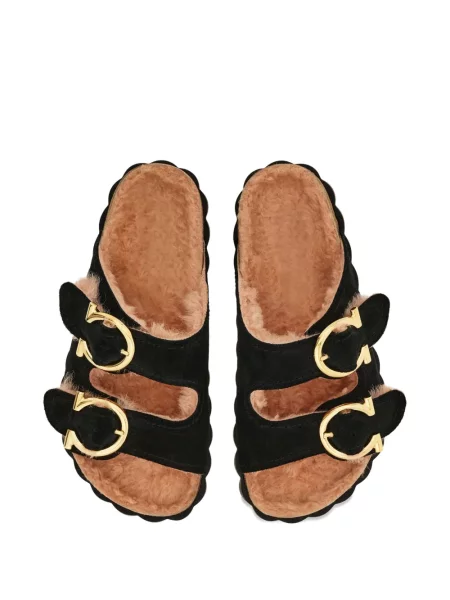 Sandale Ferragamo cu cataramă negru