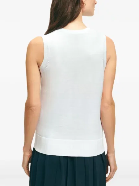 Top Brooks Brothers din jerseu alb