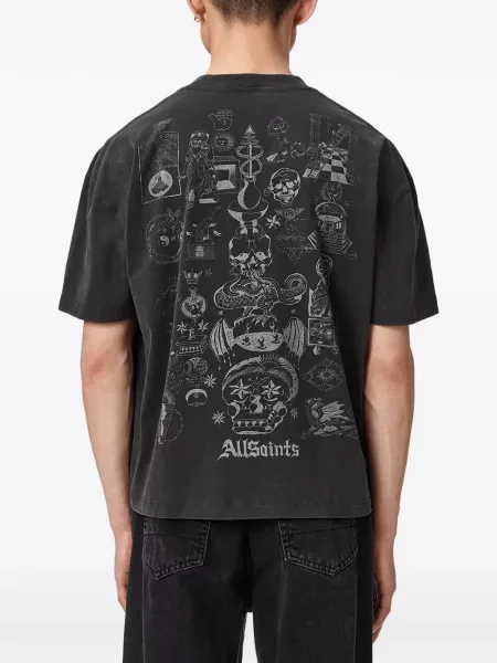 Tricou Allsaints cu imagine negru