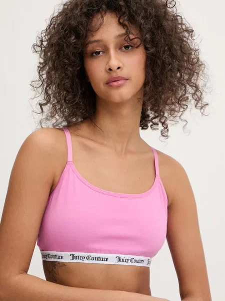 Juicy Couture podprsenka s bavlnou REN BRALET ružová