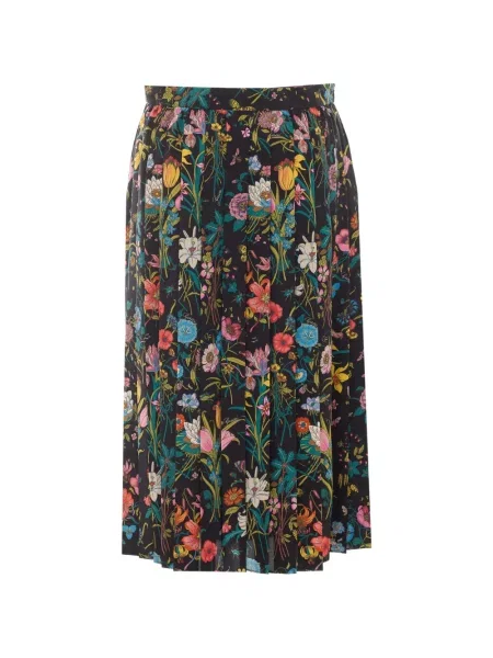 Fustă midi Gucci de mătase negru