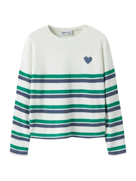 NAME IT Pulover NKFLINE albastru regal / verde pin alb