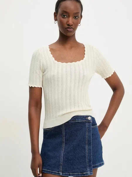 Пуловер Answear Lab от лека материя бежово