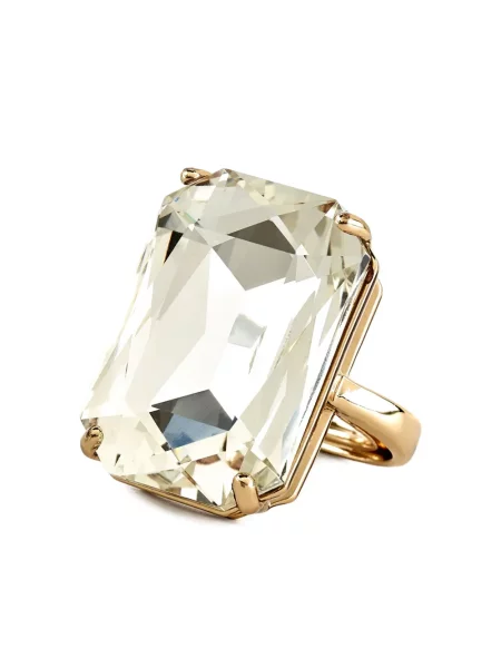Inel Kenneth Jay Lane de cristal auriu