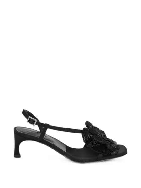 Sandale Rotate Birger Christensen din satin cu model floral negru