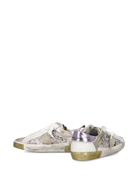 Sneakerși Philippe Model Paris din piele zdrențuiți alb