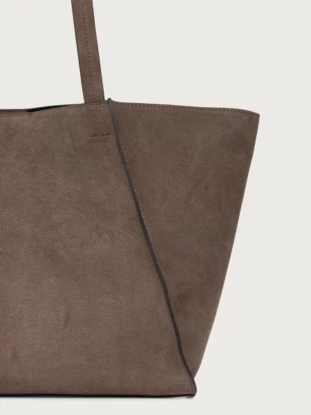 Marc O'Polo torebka shopper zamszowa brązowa