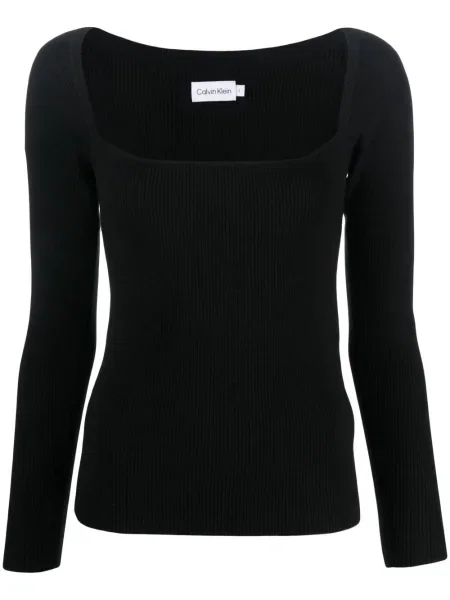 Top Calvin Klein tricotate lung negru
