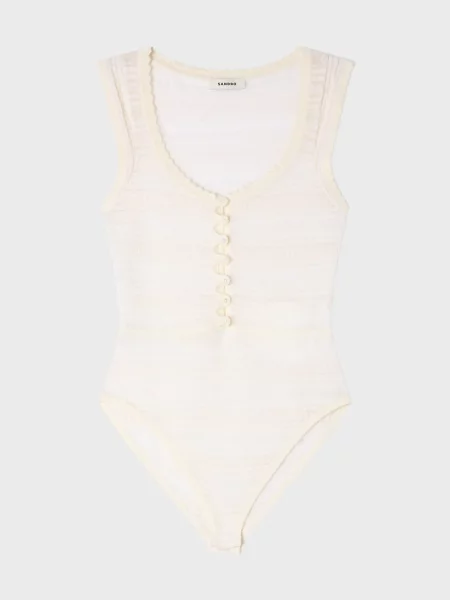 Вовняне боді Sandro біле