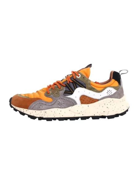 Sneakersy Flower Mountain zamszowe w kwiatki pomarańczowe