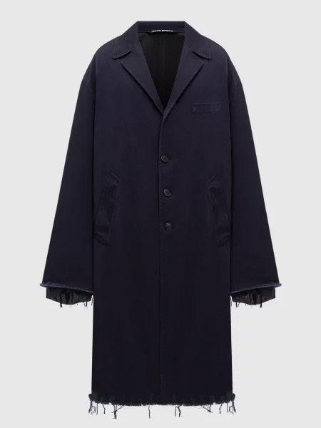 Плащ з принтом логотипа і необробленими краями Palm Angels синій