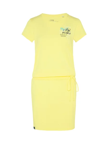 Soccx Rochie albastru aqua / galben deschis / negru alb