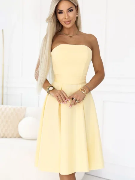 Sukienka midi Numoco do kolan żółta