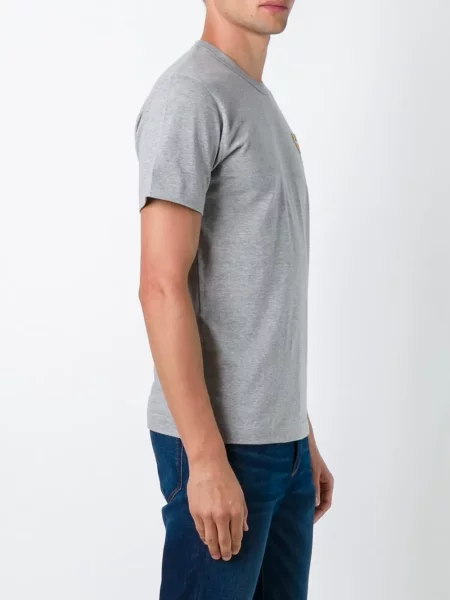Tričko Comme Des Garçons Play se srdcovým vzorem šedé