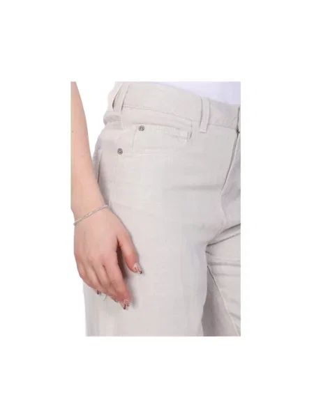 Lniane szerokie jeansy Emporio Armani szare
