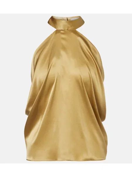 Top Nina Ricci din satin auriu