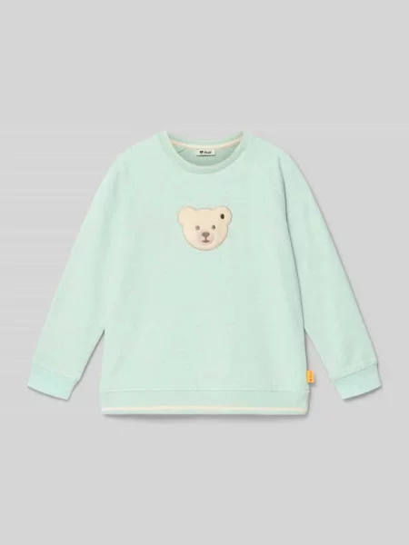 Bluza dresowa z logo w kroju regular fit z przeszywanym haftem logo Steiff