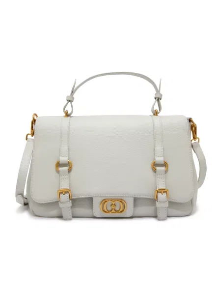 Duża shopperka La Carrie skórzana biała