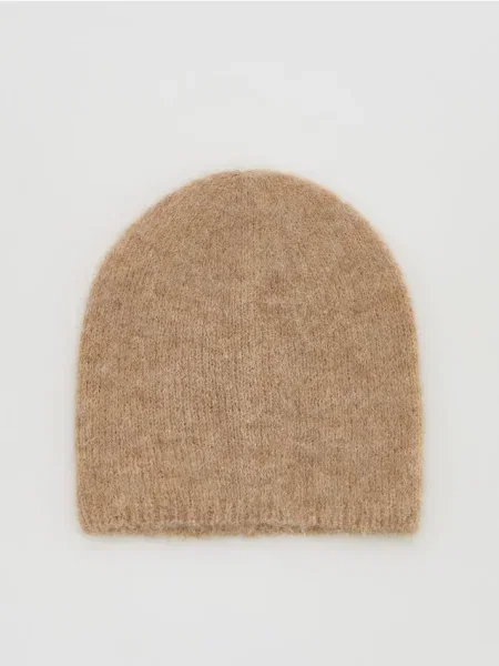 Reserved Căciulă beanie cu conținut ridicat de lână de alpaca galben-pal galben