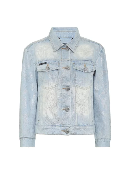 Kurtka Philipp Plein teddy niebieska